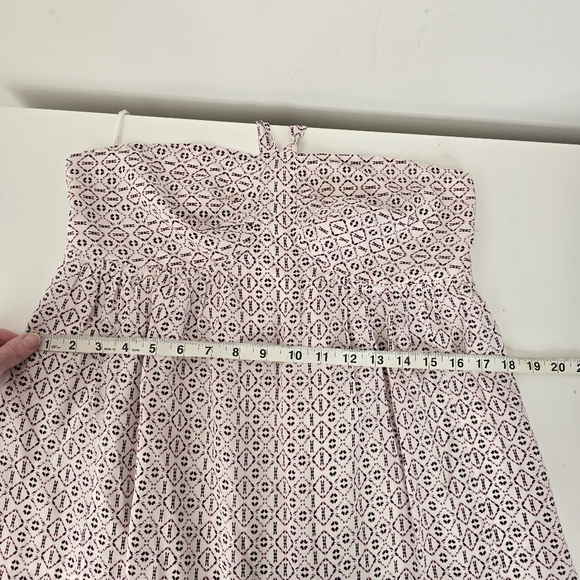 Madewell Silk Convertible Straps Dress Echo Grid Smocked Halter Neck Size 6 - Picture 11 of 15